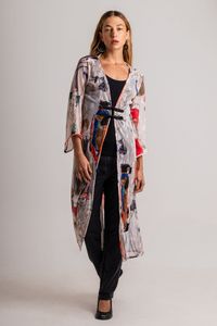 Kimono Longo de tule Mulheres Egon Schiele