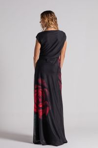 Vestido longo tule Rosa Vermelha