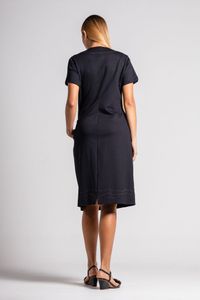 Vestido preto moletom com zíper