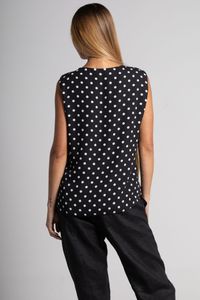 Blusa Musseline poá preto decote V