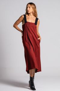 Vestido midi moletim bordo