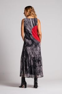 Vestido longo de tule Tronco Bola Vermelha