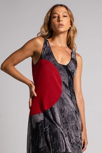 Vestido longo de tule Tronco Bola Vermelha