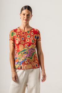 Blusa de Tule segunda pele Klimt Poa Red