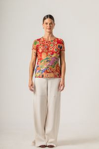 Blusa de Tule segunda pele Klimt Poa Red