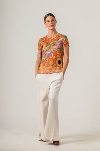 Blusa de Tule segunda pele Klimt Poa Orange