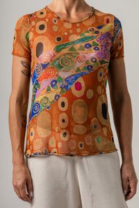 Blusa de Tule segunda pele Klimt Poa Orange