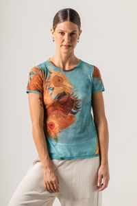 Blusa de Tule segunda pele Van Gogh Sunflowers 