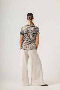 Blusa Malha Baby Look Galho Vari Escura