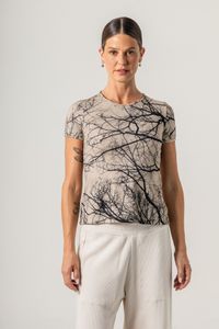 Blusa Malha Baby Look Galho Vari Escura