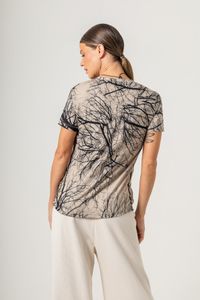 Blusa Malha Baby Look Galho Vari Escura