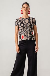 Blusa Malha Baby Look Klimt Moma Poa Bladk