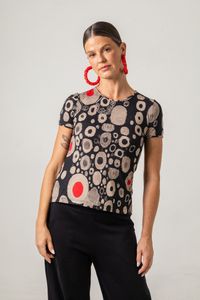 Blusa Malha Baby Look Klimt Moma Poa Bladk