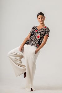 Blusa de Malha Baby look com bolso Klimt Moma Poa Black