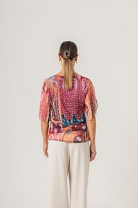 Blusa de tule decote Canoa Klimt Beethoven