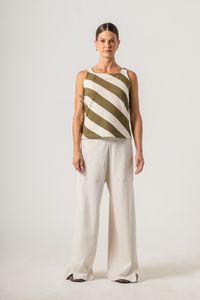 Blusa de Malha listrada com presponto
