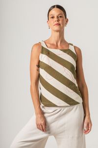 Blusa de Malha listrada com presponto