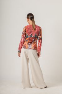 Blusa de Tule Manga Longa Klimt Beethoven