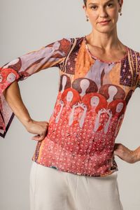 Blusa de Tule Manga Longa Klimt Beethoven