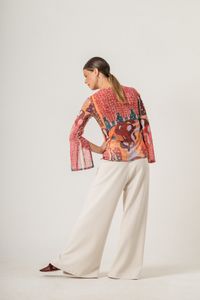 Blusa de Tule Manga Longa Klimt Beethoven