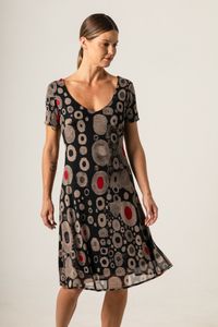 Vestido curto tule decote V Klimt Moma Poa