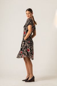 Vestido curto tule decote V Klimt Moma Poa