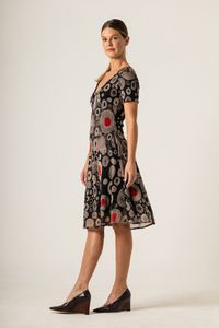 Vestido curto tule decote V Klimt Moma Poa
