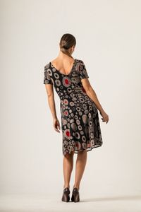 Vestido curto tule decote V Klimt Moma Poa