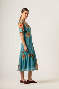 Vestido Midi de Tule Passa Fita Van Gogh Sunflowers