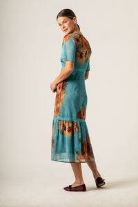 Vestido Midi de Tule Passa Fita Van Gogh Sunflowers