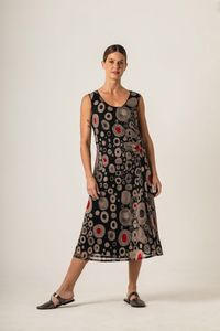 Vestido midi de tule Decote V Klimt Moma Poa Black