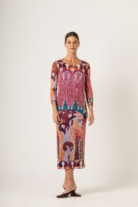 Vestido Midi de Tule Manga Longa Klimt Beethoven