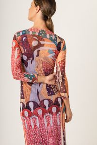 Vestido Midi de Tule Manga Longa Klimt Beethoven
