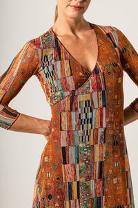 Vestido Curto de Tule Transpasse Klimt Golden Knight