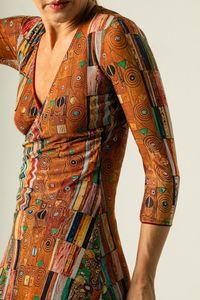 Vestido Curto de Tule Transpasse Klimt Golden Knight