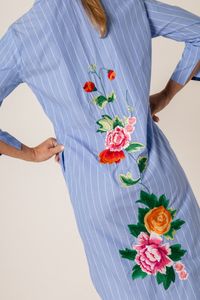 Vestido Curto Chemise Listrado