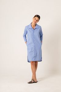 Vestido Curto Chemise Listrado