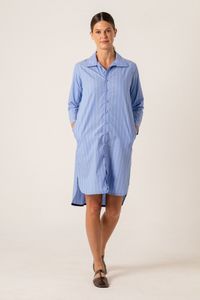 Vestido Curto Chemise Listrado
