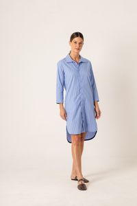 Vestido Curto Chemise Listrado