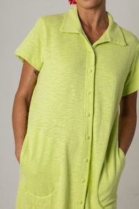 Vestido Curto Chemise Com bordados