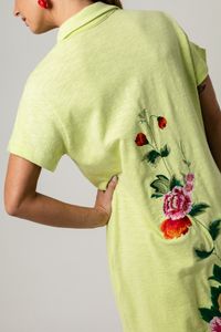 Vestido Curto Chemise Com bordados