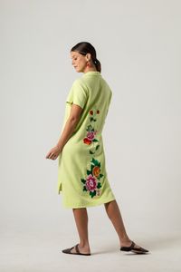 Vestido Curto Chemise Com bordados