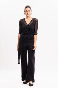 Blusa Cachecoeur Preta em Tule