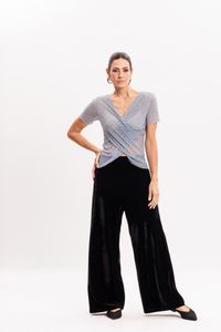 Blusa de Tule Azul com Poá