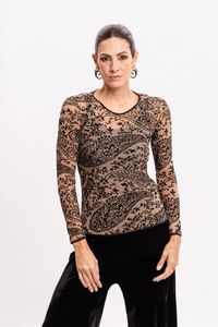 Blusa de Tule Devorê Caxemira