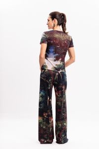 Blusa Transpassada em Tule Jan Breughel The Garden