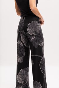 Calça Pantalona em Tule Orquídea Negra