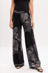 Calça Pantalona em Tule Orquídea Negra