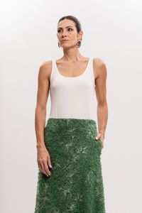 Saia Longa Verde em Paetê Texturizado