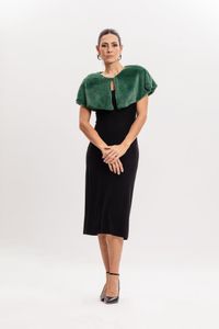 Pelerine Curta Verde com Pelinho